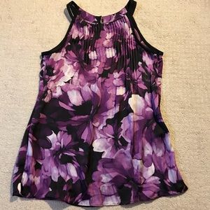 White House Black Market purple floral top
